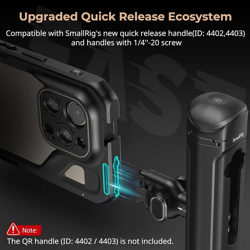 SMALLRIG for iPhone 15 Pro Max Phone Cage with 67mm Filter Adapter, Upgraded Quick Release Design Phone Video Rig Cage for Videography/Video Recording/YouTube/Live Streaming/Vlog - 4391B - Image 2